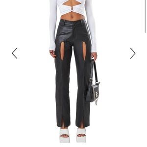 The Kript Naida Black Leather Pants